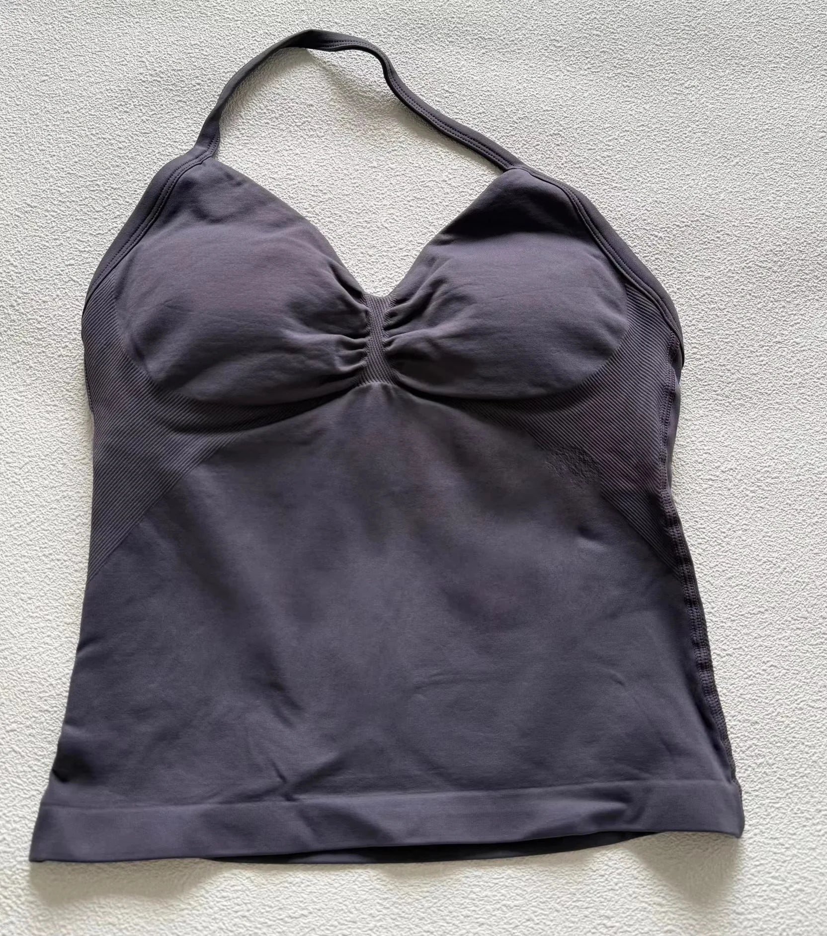 Longline Halter Yoga Tank Top Women Padded Strappy Gym Workout Sportswear