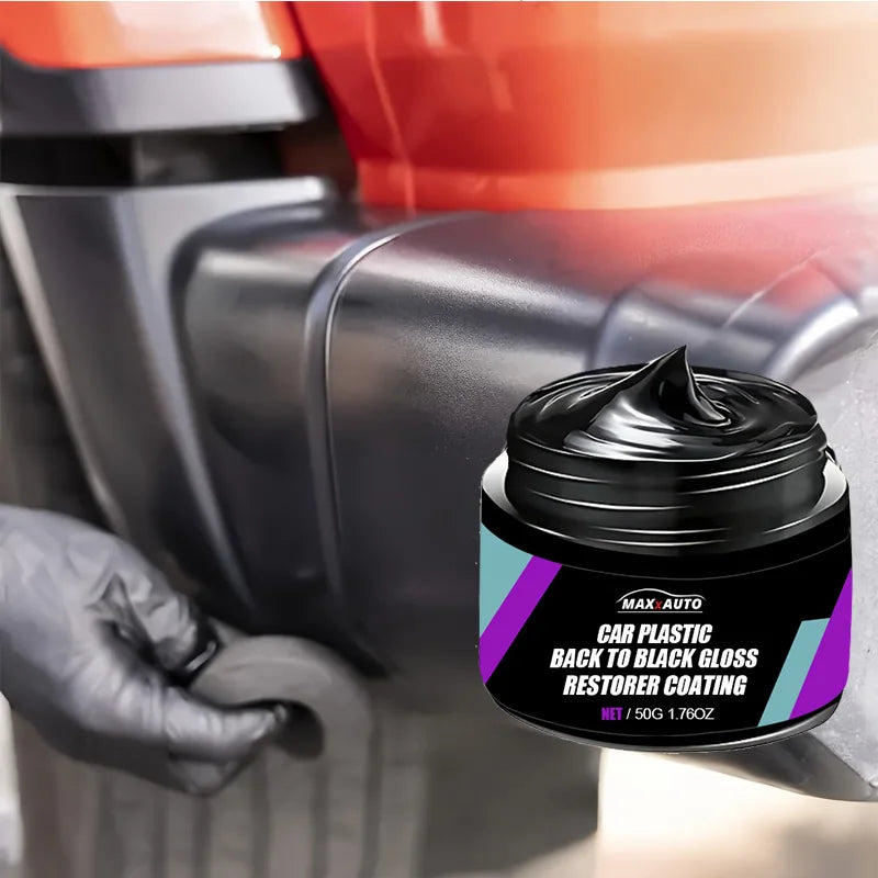 Car Plastic Restorer Cream – Restore Faded Trim to Deep Black Shine