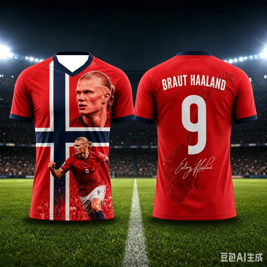 Haaland Norway Team Quick-Dry Soccer Jersey