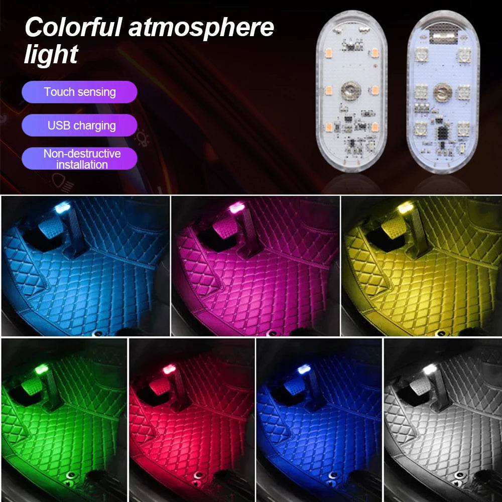 Wireless LED Car Interior Touch Light USB Rechargeable