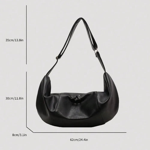 Men Dumpling Shape PU Crossbody Bag Large Capacity Casual Shoulder Bag