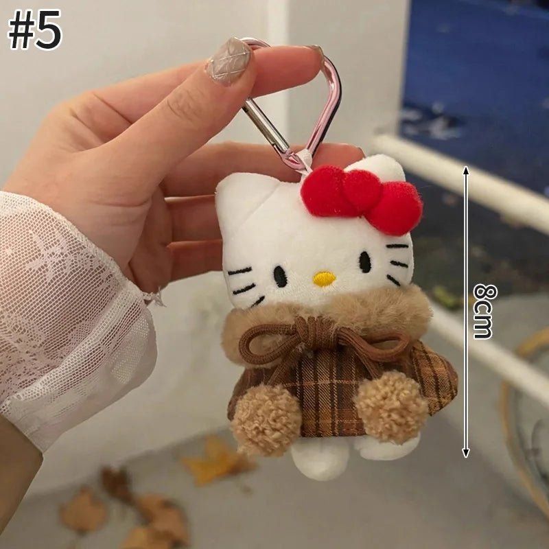 Cute Cat Plush Keychain Bag Charm for Girls