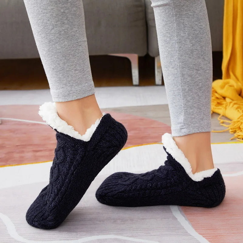 Unisex Warm Fuzzy Slipper Socks Non Slip Winter Home Socks