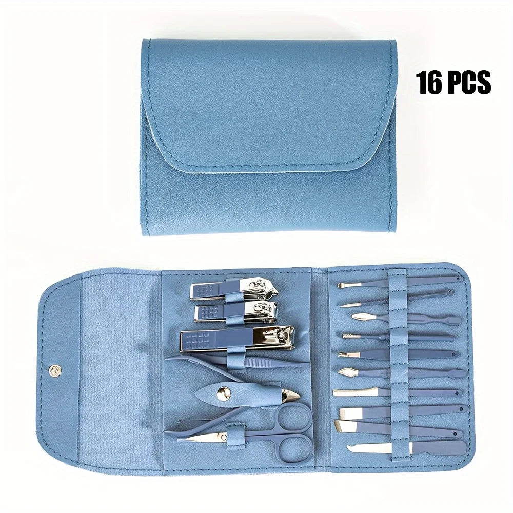 16Pcs Professional Nail Clippers and Cuticle Nippers Set