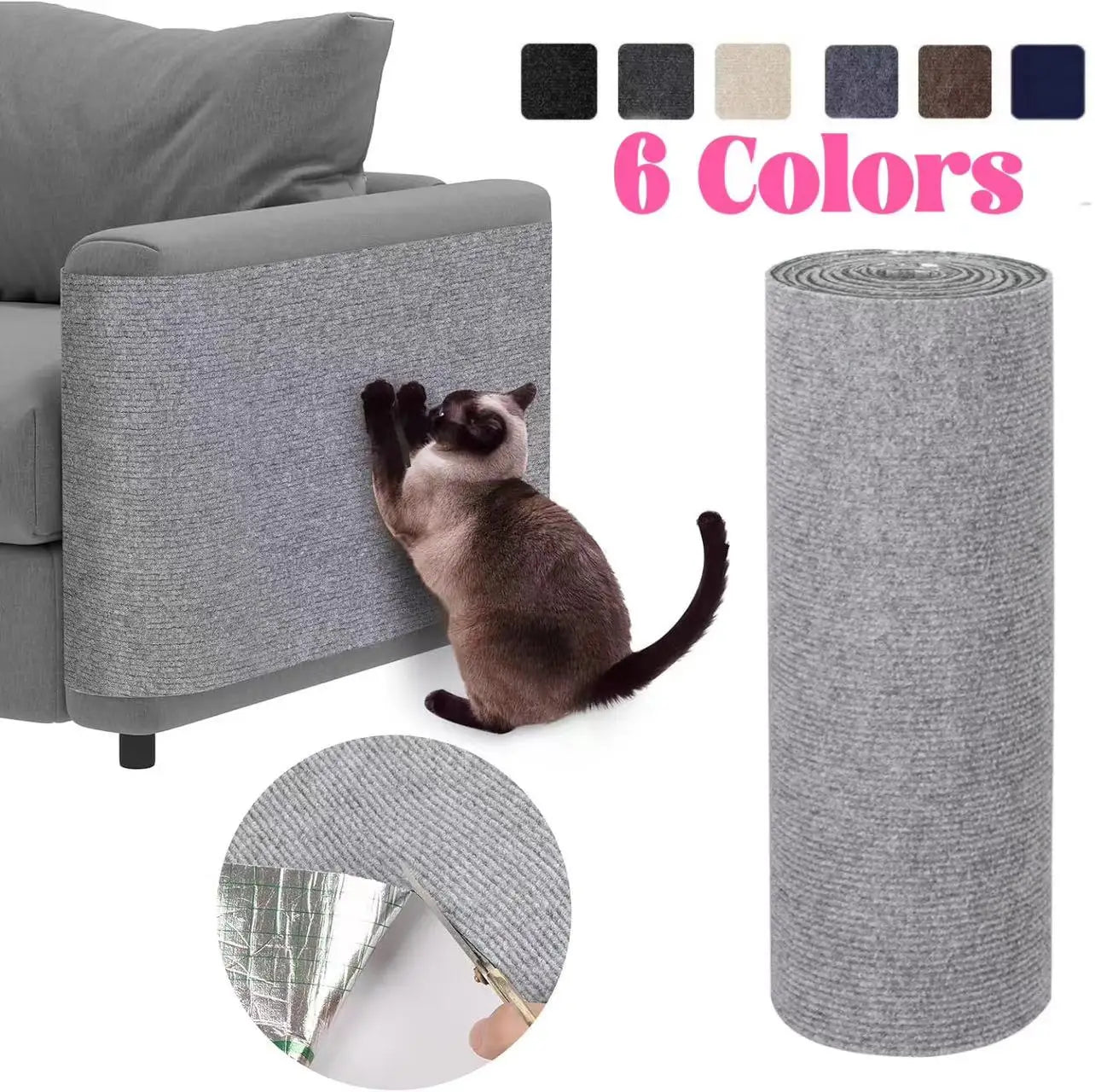 Cat Scratching Mat Self-Adhesive – Furniture Protector Anti-Scratch Carpet for Sofa & Wall
