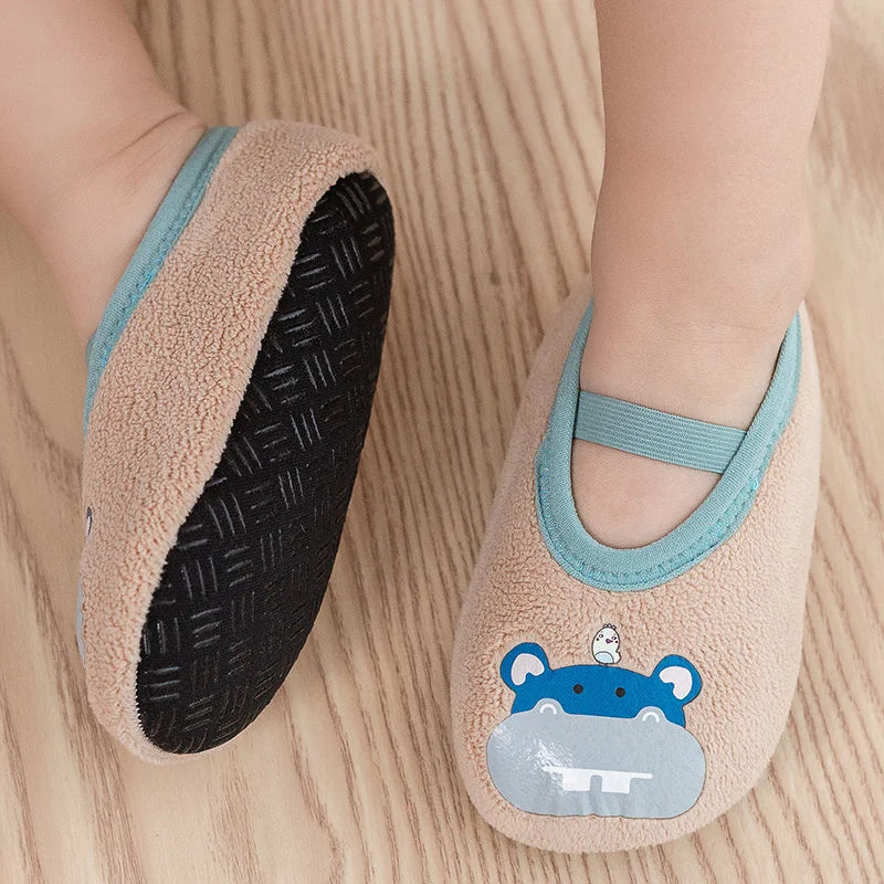 Newborn Baby Cartoon Shoes Anti Slip Rubber Sole First Walker Slippers