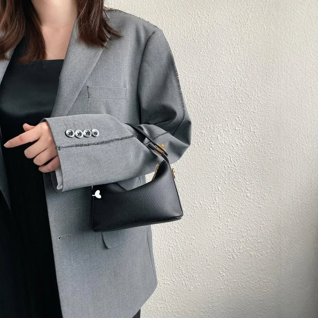 Retro Small Square Crossbody Bag Soft Leather Handbag