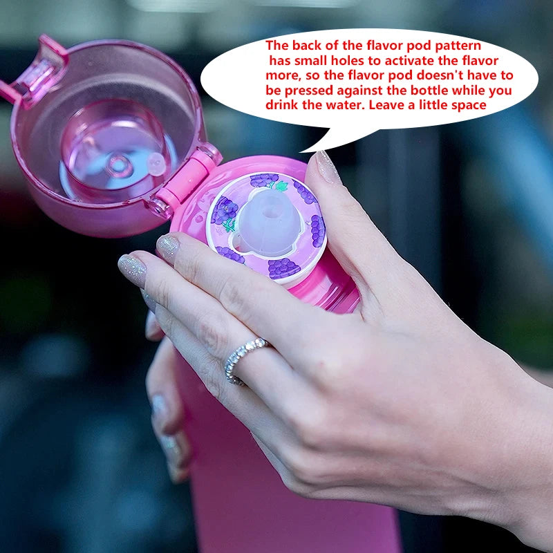 Air Water Bottle with Random Flavor Pods - Leakproof Portable Sports Bottle with Straw