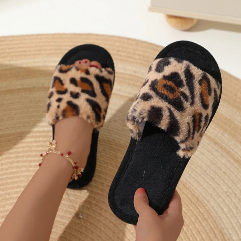 Women’s Plush House Slippers Warm Non Slip Winter Indoor Shoes