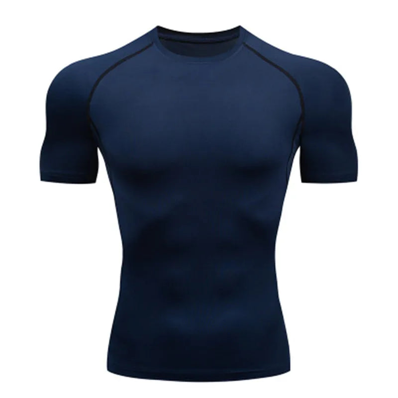 Men Compression Running T Shirt Breathable Gym Training Fitness Tight Sport Tee