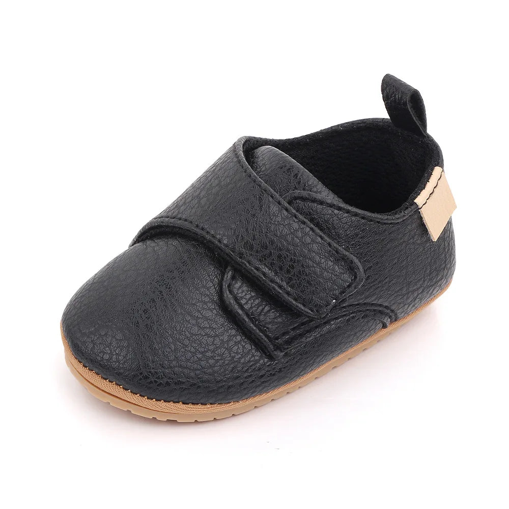 Newborn Baby Leather Shoes Anti Slip Rubber Sole First Walker Moccasins