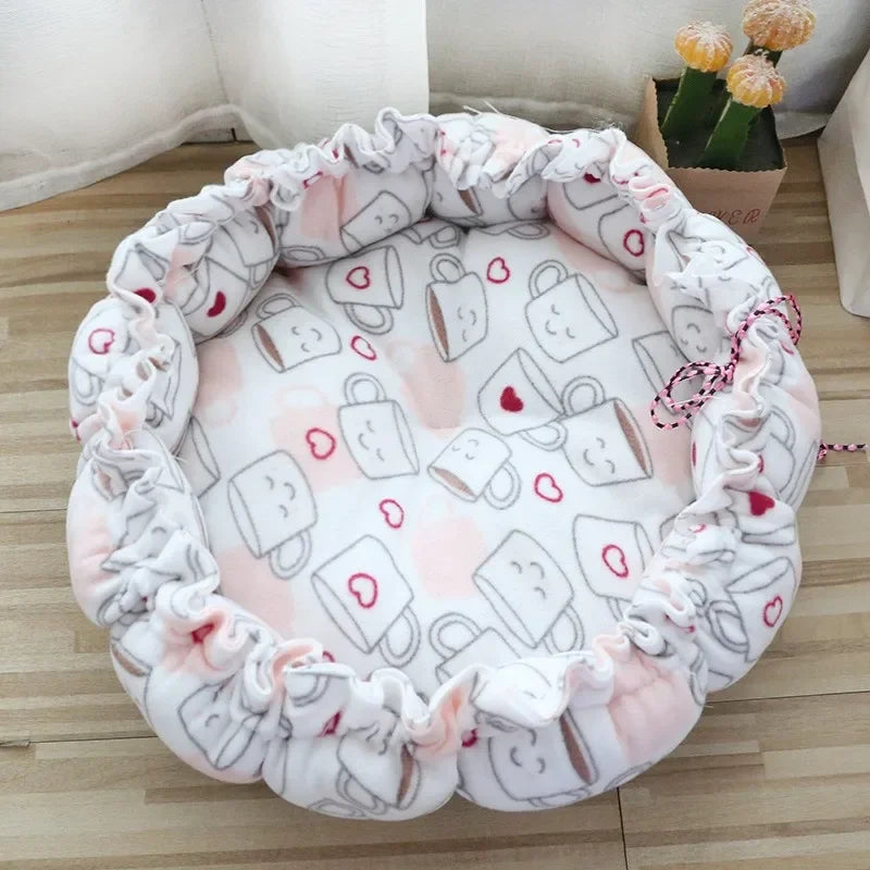Adjustable Pet Bed Warm Fleece Cat Dog Nest