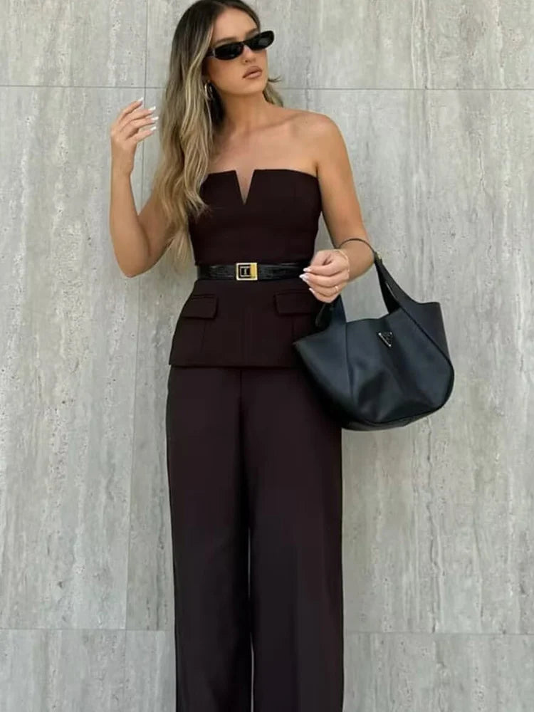 Women Strapless Tube Top Sleeveless Crop Solid Color Summer Basic Top