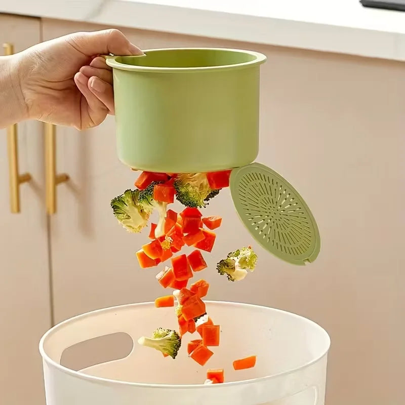 Press Type Sink Drain Basket Food Strainer Kitchen and Bathroom Organizer