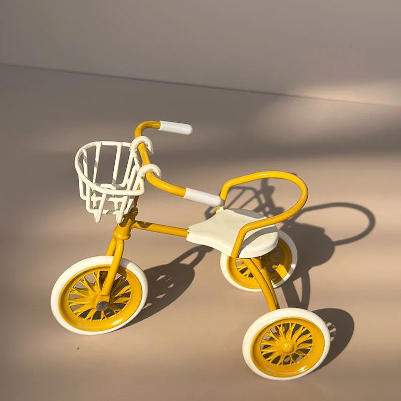 Miniature Iron Tricycle Realistic Bicycle Accessory Home Decor Gift