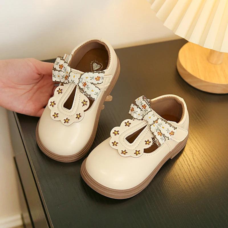 Girls Bow T Strap Oxford Shoes Soft Princess Dress Shoes for Kids
