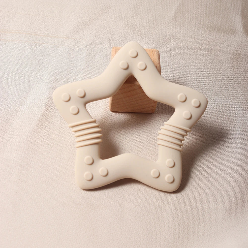 Food Grade Silicone Baby Teether Star Heart Teething Toy