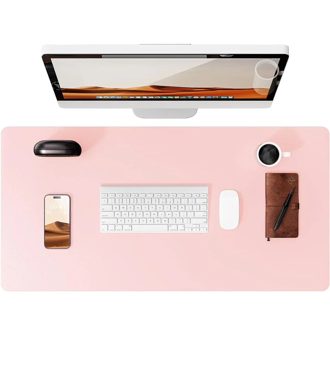 Large PU Leather Desk Mat Mouse Pad Non Slip Office Laptop Desk Protector