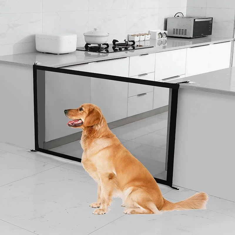 Portable Pet Safety Gate – Mesh Dog Barrier for Stairs and Doorways
