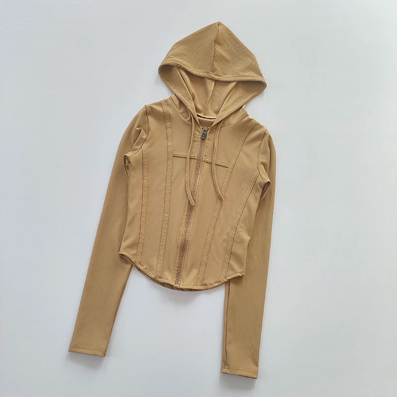 Women Quick Dry Sports Jacket Hooded Fitness Running Coat