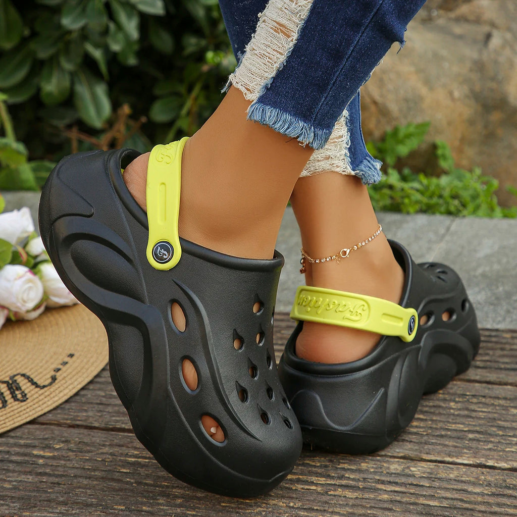 Women Chunky Platform Sandals Thick Sole EVA Clogs Non Slip Beach Garden Shoes