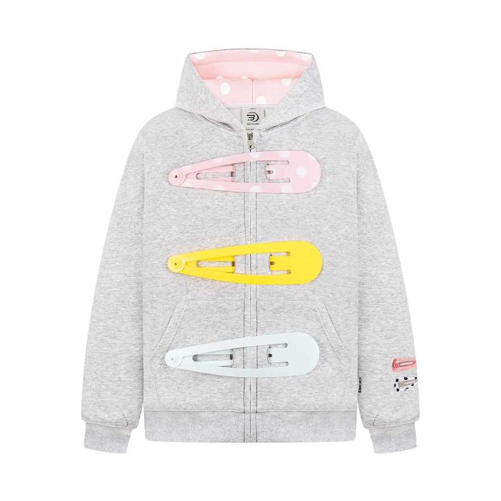 Retro Polka Dot Hooded Sweatshirt Zip Up Punk Jacket