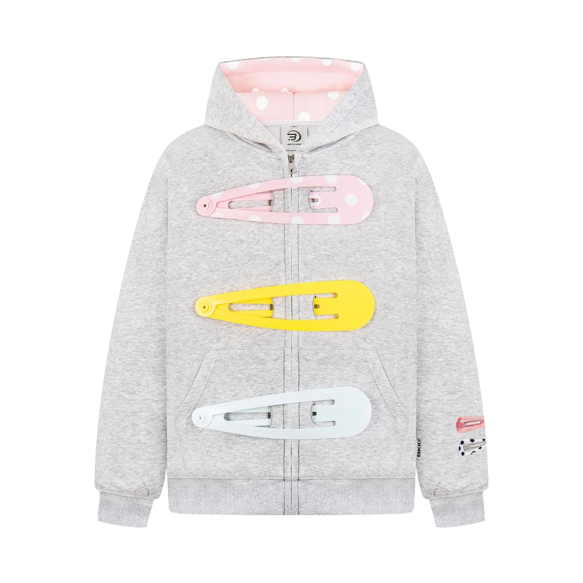 Retro Polka Dot Hooded Sweatshirt Zip Up Punk Jacket
