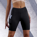 Women’s High Waist Running Shorts with Double Pockets Gym Yoga Fitness Shorts