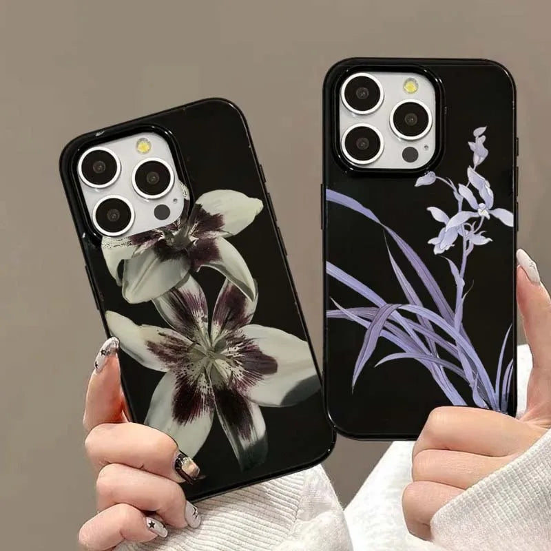Lily Orchid Flower Print Soft Shockproof iPhone Case