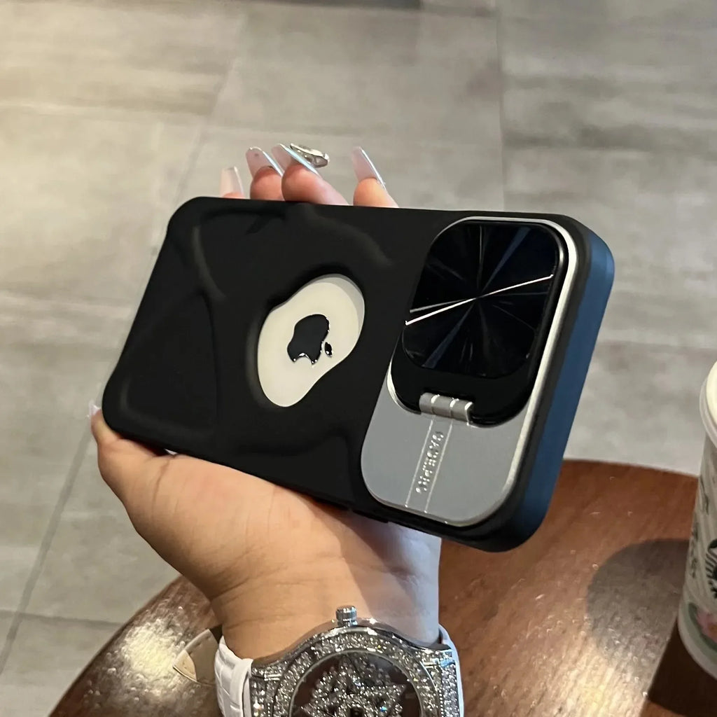 Magnetic Logo Flip Stand Lens Protection iPhone Case