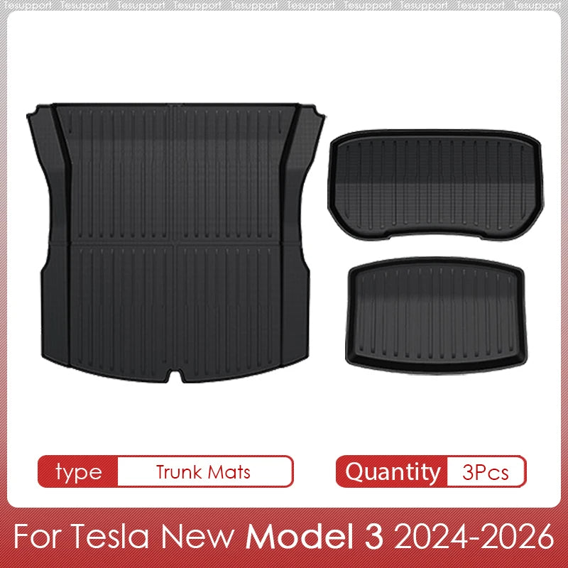 Tesla Model 3 Floor Mats 2024–2026 – Custom Fit Waterproof TPE Full Set
