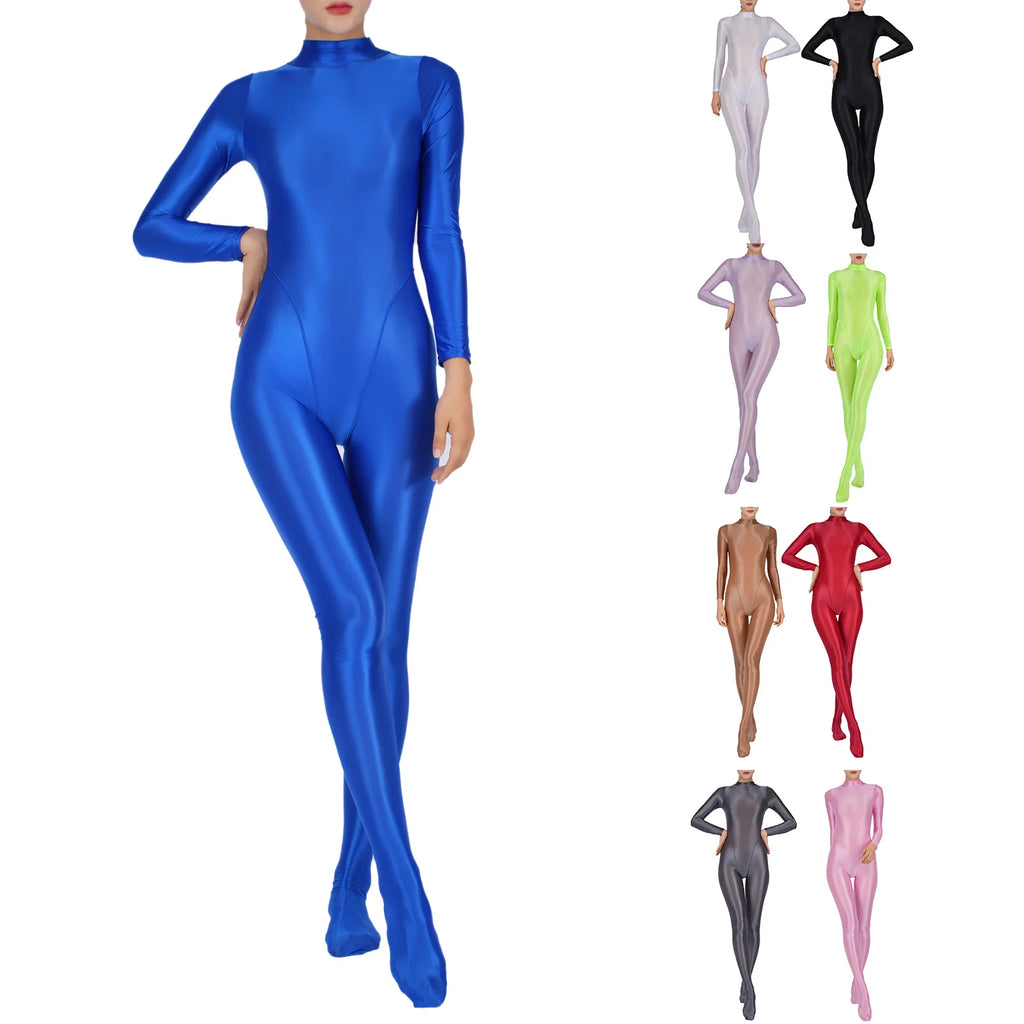 Women Long Sleeve Full Body Jumpsuit Yoga Sports Bodysuit