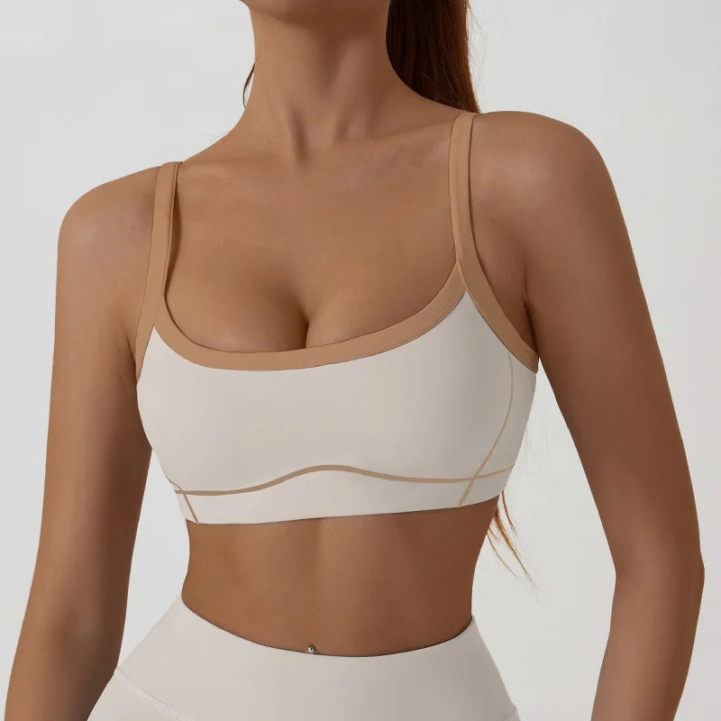 Women Sports Bra Shockproof Push Up Yoga Gym Bra Breathable Fitness Workout Top