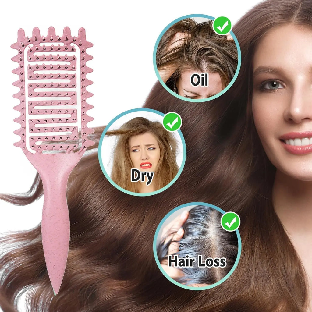 3 in 1 Curl Defining Brush Detangling Hair Styling Comb