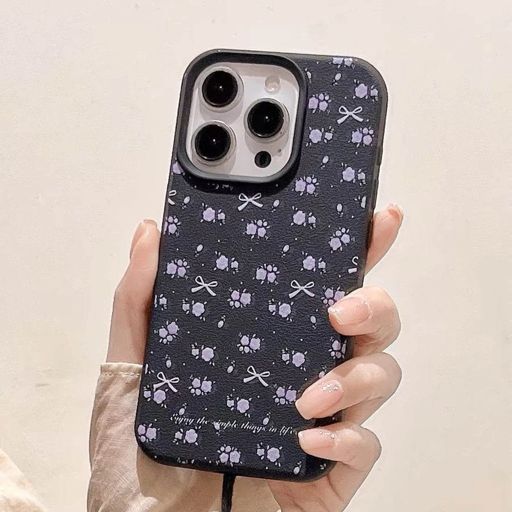 INS Leather Shockproof Soft Silicone iPhone Case
