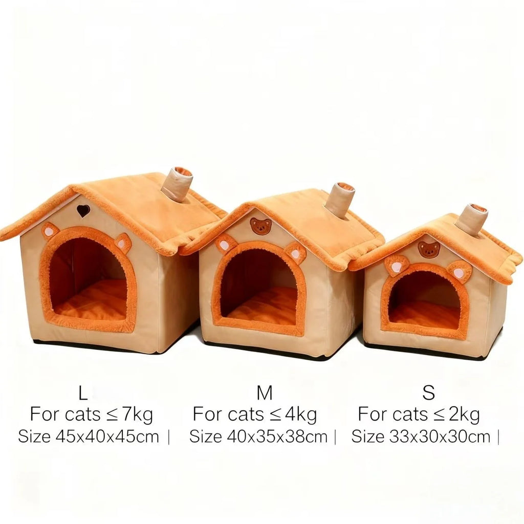 All Season Removable Washable Dog House Style Pet Bed Warm Small Dog Cat House