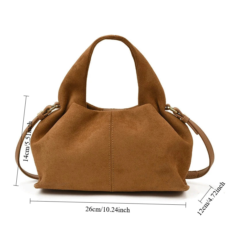 Women Cloud Dumpling Shoulder Bag French Style Retro Crossbody Handbag