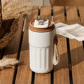 Smart Temperature Display Water Bottle 450ml – Stainless Steel Insulated Coffee Cup with LED Touch Screen