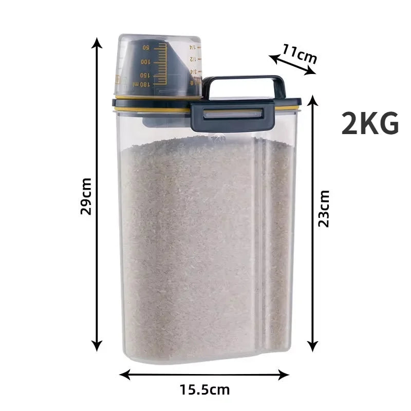 Pet Food Storage Container with Measuring Cup – Airtight Bin for Dog and Cat Food