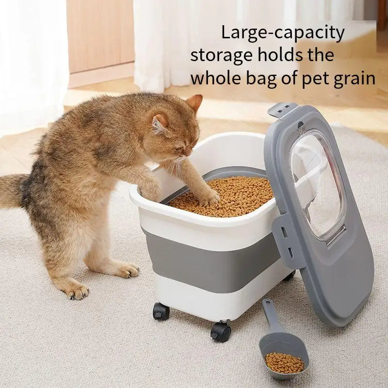 Pet Food Storage Container Airtight Collapsible Dog Cat Food Box 13/33LB