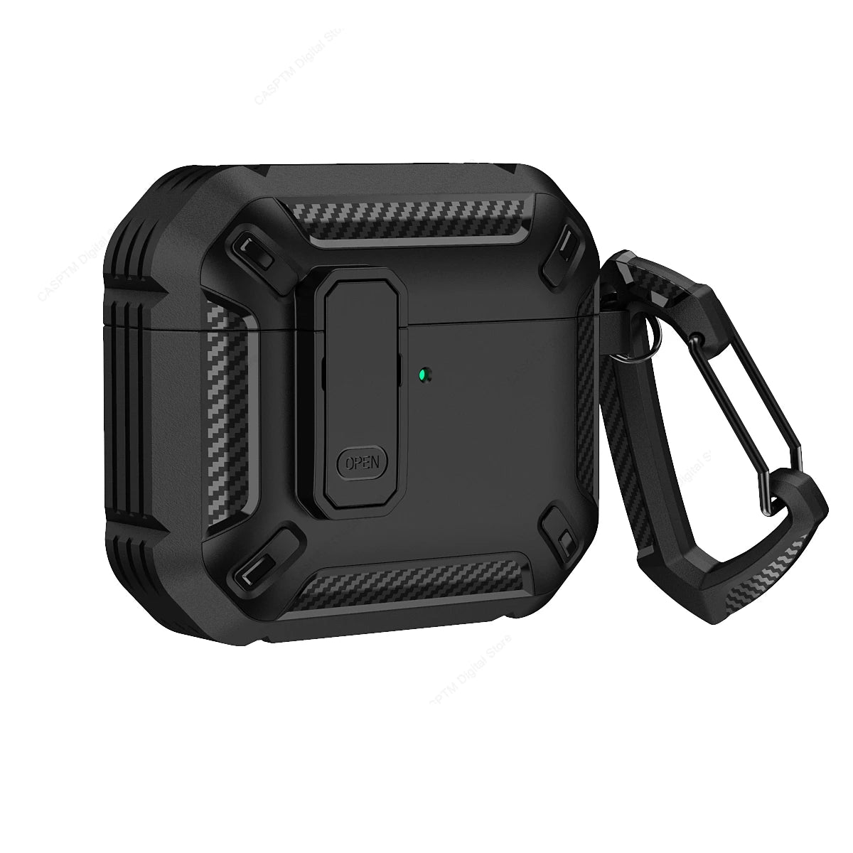 AirPods 4 Rugged Case with Lock Hook Shockproof TPU Protective Cover