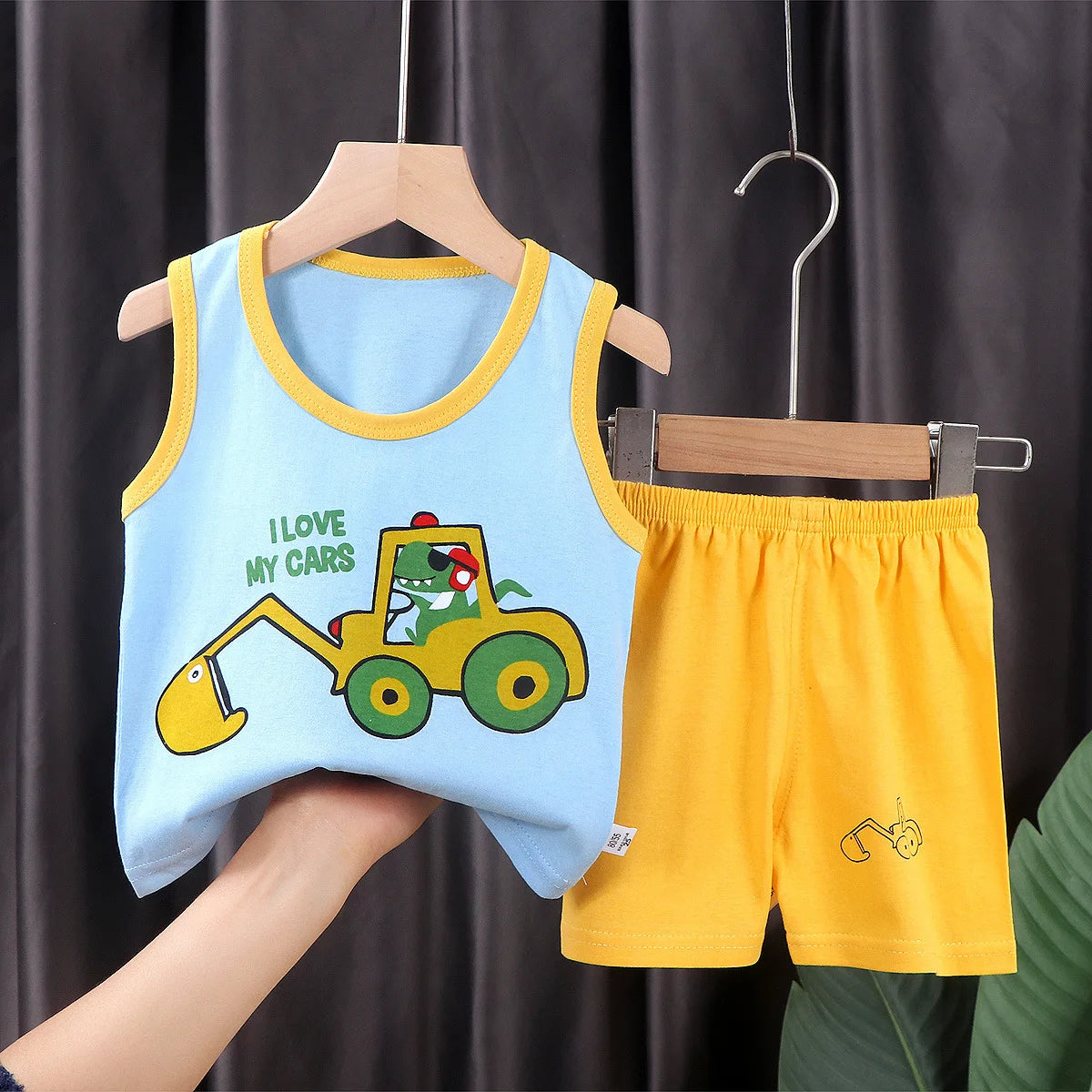 Kids Summer Sleeveless T Shirt and Shorts Set 2pcs
