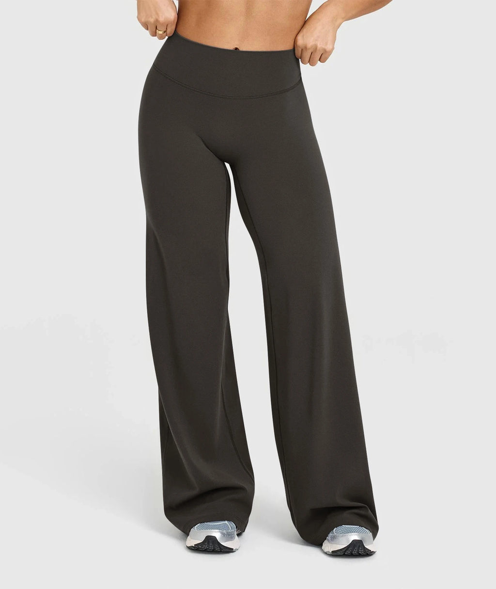 Women High Waisted Wide Leg Flare Yoga Pants Butt Lift Tummy Control Leggings