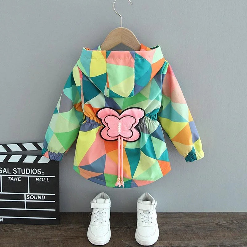 Kids Rabbit Hooded Windbreaker Jacket Spring Autumn Zipper Coat