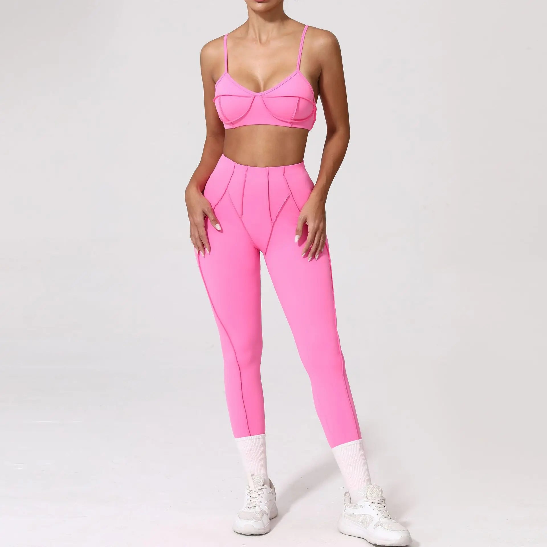 Women Seamless Yoga Set High Waist Hip Lifting Gym Sports Bra & Leggings Suit
