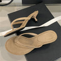 Women Clip Toe Low Heel Slippers Beach Casual Flip Flop Sandals