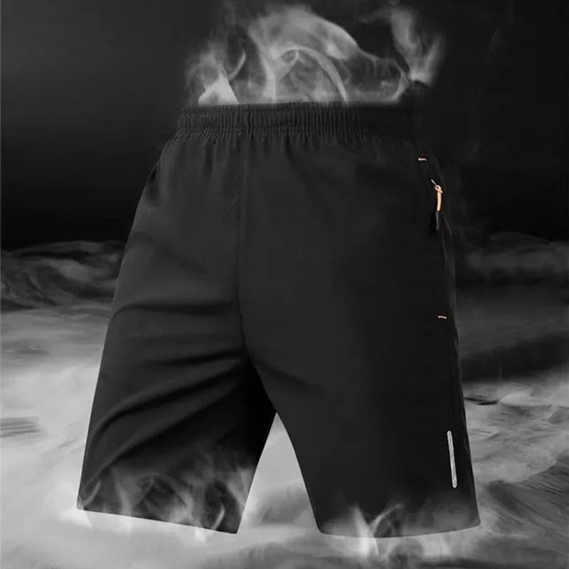 Men Ice Silk Sports Shorts Quick Dry Breathable Gym Running Beach Casual Shorts