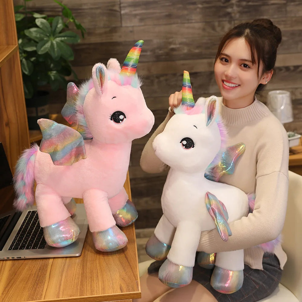 Rainbow Unicorn Plush Toy Soft Stuffed Animal Pillow Cute Kawaii Unicorn Doll for Kids Gift & Room Decor