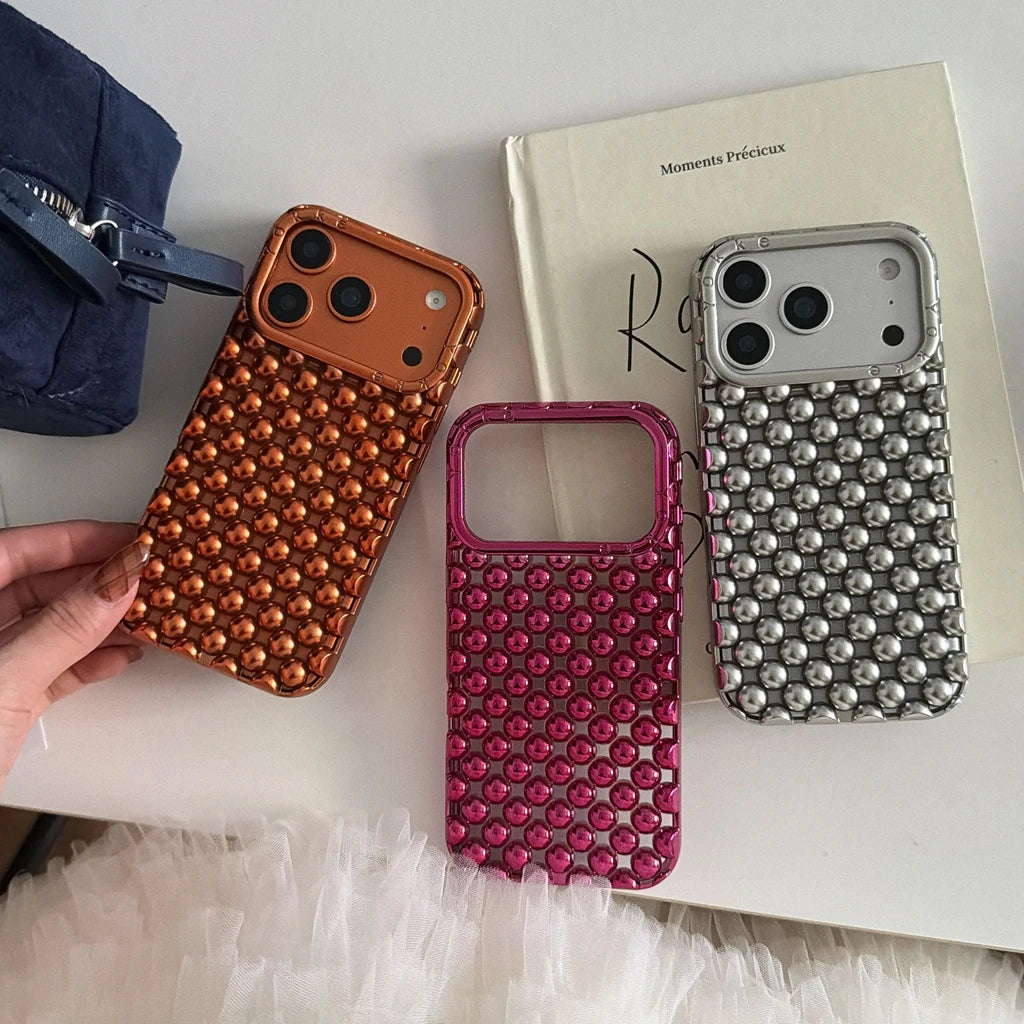 Stereoscopic Hollow Pearl Bead Shockproof iPhone Case