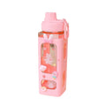 Shaker Water Bottle with Straw Cute BPA Free Drink Cup 700ml 900ml